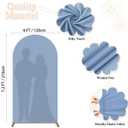 Dusty Blue Arch Cover 7.2FT Spandex Fitted Wedding Arch Covers Round Top Arch Cover Backdrop Fabric for Balloon Arch Stand Cover Chiara Backdrop Cover for Baby Shower Birthday Party Decor, 4x7.2FT
