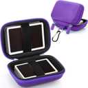 Sanwuta 2 Pcs Travel Card Games Case Playing Card Case EVA Hard Protective Storage Carrying Bag for Classic Playing Box Not Including Cards (Purple)