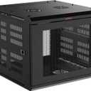 ECHOGEAR 9U Network Rack - Enclosed Wall Mount Rack Kit Includes 2X 1U Shelves, Pre-Mounted Fan, Lockable Door & Hardware - 600mm Depth Fits All Your AV Gear