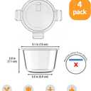 H.JSS WDJS 2 Cup Round Glass Food Storage Containers with Airtight Lids,16oz Round Glass Soup Container, BPA free Small Food Storage Containers for Leftover. Microwave, Freezer, Dishwashe safe-4pack