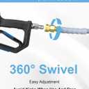 3/8'' Pressure Washer Hose 50FT 4800PSI, Kink Resistant Power Washer Hose Steel Wire Braided with Swivel Quick Connect & 2PCS M22 Adapter, Non Marking Commercial Grade Pressure Water Hose