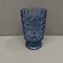 MCMCNCUIU Crystal Vases for Centerpieces, Blue Flower Glass Vases Set of 1, Pedestal Glass Vases for Living Room, Bedroom, Dining Table, Birthday, Wedding, 7 inch