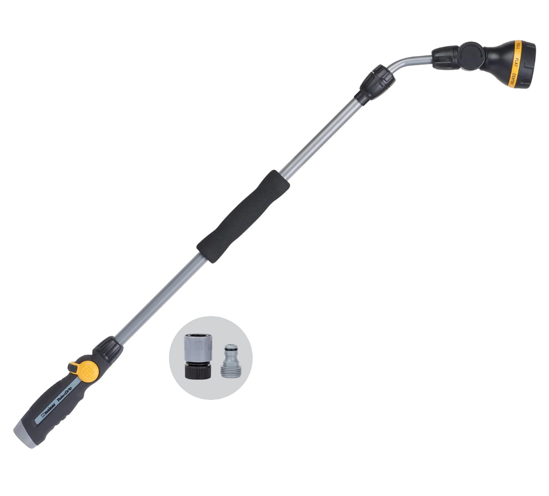 Melnor 65145AMZ Relax Grip 8-Pattern Pivoting-Head  Extension Wand, Black/Yellow