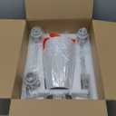 Bathroom Light Fixtures, Brushed Nickel Vanity Lights with Flared White Fabric Shade, 3 Light Wall Sconce, Modern Sconces Wall Lighting for Hallway Bedroom, VL837-BN-3