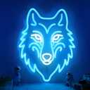 CoolGift Mart Wolf Neon Sign, Dimmable LED Wolf Light Animal Wall Decor, Christmas Gift Birthday Gifts for Boys Men, Bedroom Living Room Man Cave Home Decoration With USB Powered