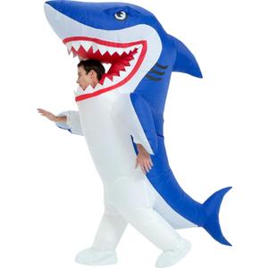One Casa Inflatable Costume Adult,Blow Up Party Costumes,Inflatable Shark Costume,Halloween Costumes for Men Women (72INCH)