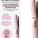 L'ANGE HAIR Le Duo Standard 360 Airflow 2 in 1 Straightener and Curler | 1 Inch Curling Wand & Titanium Flat Iron with 3.5" Plates | Hair Straightener & Curler for Short to Medium Hair (Blush)