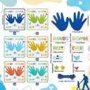 Lunmon 24 Set Father's Day Crafts Kit for Kids Bulk Handprint Sign Crafts Kit DIY Gifts from Kids to Father for Sunday School Family Classroom Activities Art Projects(Cardboard)