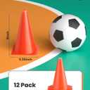 GHB Soccer Cones 7" 9" of 12 24 Pack Disc Soccer Sport Cones Training Field Marker Agility Cones for Basketball, Coaching, Practice Equipment Includes Drills Guide