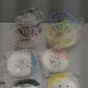 Sunnyray Cat Feeder, 4 Pcs Elevated Ceramic Cat Bowls with Metal Stand, Whisker Friendly, Anti Vomit, Dishwasher Safe, for Dog Pet (Multicolor)