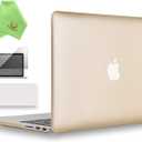 UESWILL 3 in 1 Luxury Gold Hard Case Compatible with MacBook Pro (Retina, 15 inch, Mid 2012/2013/2014/Mid 2015), Model A1398, NO CD-ROM, NO Touch Bar + Keyboard Cover and Screen Protector, Gold (MacBook Pro 15" Retina A1398)