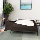 Box Spring Cover Queen/Cal Queen Size - Elastic Fabric Wrap Around 4 Sides Bed Skirt for Hotel & Home, Brown