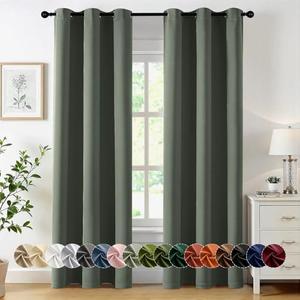MIULEE Blackout Curtains for Bedroom Living Room 2 Panels, Thermal Insulated Room Darkening Drapes Grommet Noise Reducing Light Blocking Window Treatments 72 Inches Long 40x72 Inch Dark Mallard