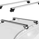 COWVIE 53 Inch Aluminum Roof Rack Cross Bars for Raised Side Rails, Adjustable Cargo Bars with Keyed Locks, Hold 198 LBS, Silver