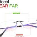 Rimless Clear Bifocal Reading Glasses Blue Light Blocking Readers for Men and Women Unisex Eyewear Far Near Dual-Use Lightweight Magnifying Anti Glare UV Digital Reduce Eyestrain Fashion Eyeglasses (Black)