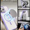 SUCGLES for iPhone 15 Pro Case with MagSafe, N56 Strong Magnet, 12FT Drop Protection, Anti-Yellowing, Magnetic Slim Phone Case for Apple 15 Pro (Lavender)