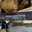 Double Curtain Rods for Windows 72 to 144 Inches, Heavy Duty Double Curtain Rod with Square Retro Finials and Double Aluminum Bracket, Adjustable Double Rod for Curtains