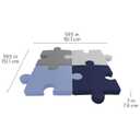 Factory Direct Partners FDP SoftScape Giant Interlocking Floor Cushions for Kids Comfortable 3 inch Thick Soft Foam Flexible Seating for Playroom or Classroom, 4-Piece - Navy/Powder Blue