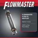 Flowmaster Flow FX Chambered Muffler 3.00 Center In / 3.00 Center Out Round Body Moderate Sound Stainless Steel Affordable Performance for Modern Trucks, Muscle Cars & Daily Drivers (71419)