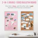 SELEAD Double-Sided Linen and Cork Bulletin Board (36"x24", Pink)
