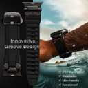ULTIMAL Rugged Band for Apple Watch Ultra 3/2/1 49mm, Series 11/10/9/8/7/6/5/4 SE 46mm/45mm/44mm, Waterproof, Soft TPU Strap with Stainless Steel Buckle & Connectors, Sweat-Resistant, Easy to Clean, Fits 155-225mm Wrist (Black/Black)