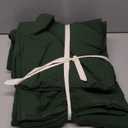 FOSSA Duvet Cover Set 100% Washed Cotton Linen Feel Super Soft Breathable Cozy 3 Pieces Bedding Sets Solid Forest Green California King