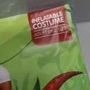 Spooktacular Creations Adult Inflatable Dinosaur Costume, Riding a Raptor, Printing T-rex Air Blow-ups with Light Eyes (Red)