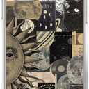 Aesthetic Vintage Grunge Case for iPhone 14, Skull Planets Collage Pattern for Men Women, Trendy Cool Soft TPU Bumper Cover for iPhone 14