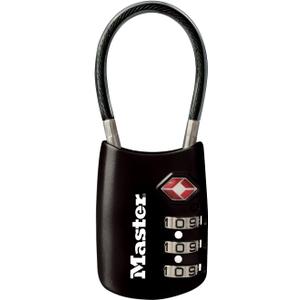 Master Lock Black Set Your Own Combination TSA Approved Luggage Lock, Travel Lock for Backpacks, Suitcases, or Zippers, 4688D (1 Pack)