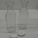 NETANY Plastic 50 Oz Water Carafe with Flip Top Lid, Set of 2 Square Base Juice Containers, Clear Plastic Pitcher - for Water, Iced Tea, Juice, Beverage, Cold Brew and Mimosa Bar - HAND WASH ONLY