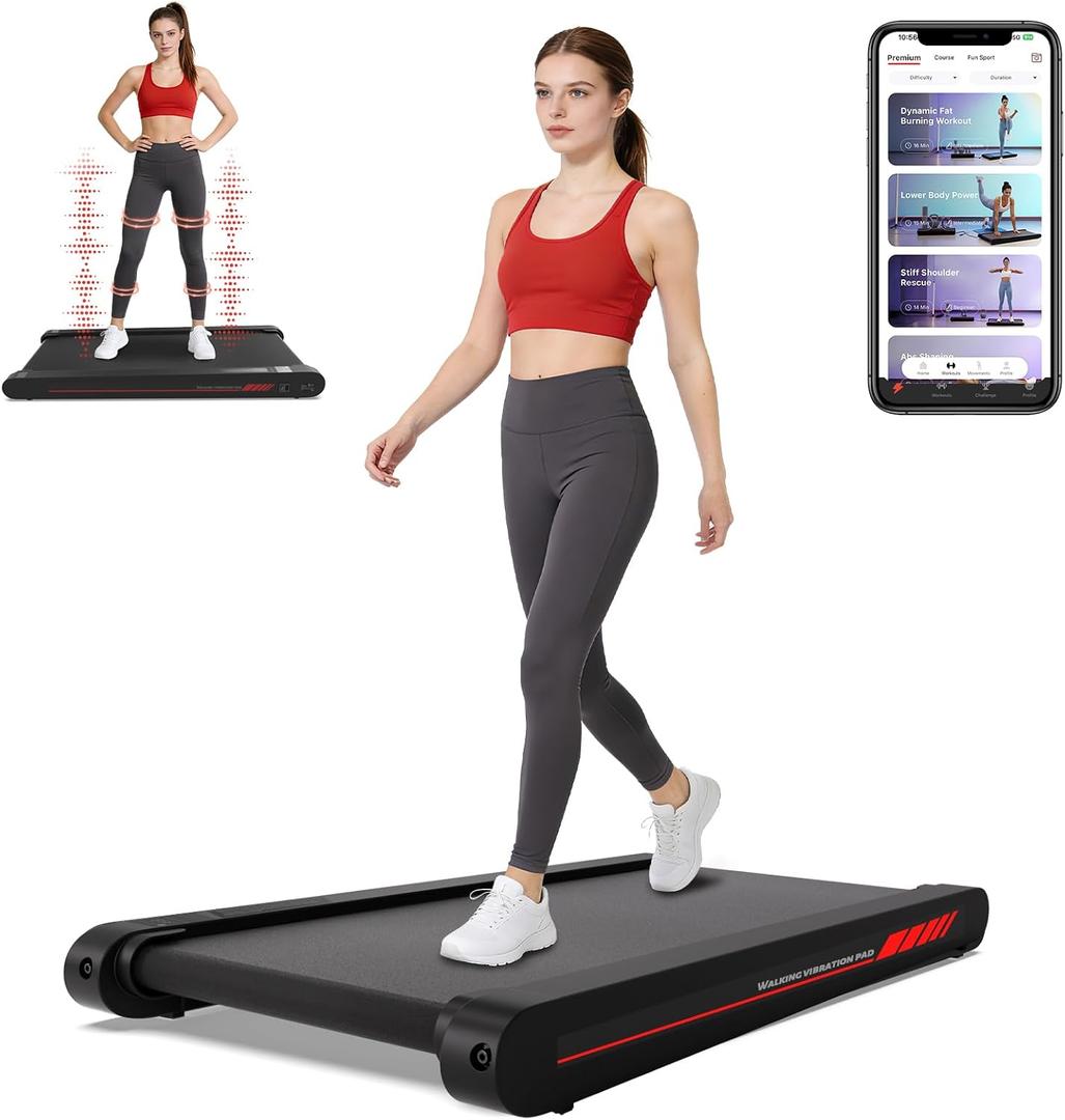 Freepi Walking Pad,Under Desk Vibration Treadmill,3 in 1 Vibration Plate Exercise Machine,Portable Treadmill for Home