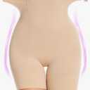 SIMIYA Shapewear Tummy Control Shorts for Women, 5-IN-1 Body Shaper High Waisted Girdle Boyshort Slip Short for Under Dresses, Nude, L