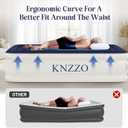 KNZZO Air Mattress Twin with Built-in Pump, Blow Up Mattress with Soft Flocked Top, Leakproof Inflatable Mattress, Foldable Waterproof Air Bed for Home, Guests, Camping, with Storage Bag