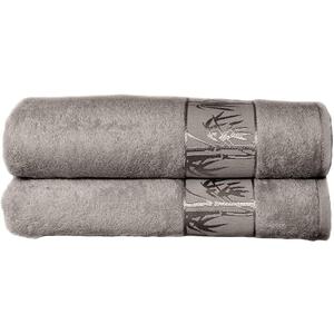 Set of 2 Luxury Super Soft Bath Towels  Premium Viscose Derived from Bamboo & Turkish Cotton (Charcoal)