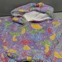 Fiosnow Glow in the Dark Mushroom Blanket Hoodies for Women and Men Adult Oversize Wearable Blanket Hoodies for Soft and Warm