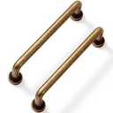 10 Pack 3-3/4 Inch Brushed Brass Kitchen Cabinet Handles Copper Cabinet Pulls Antique Dresser Drawer Pulls Farmhouse Kitchen Hardware for Cabinets Cupboard Closet