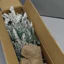 Small Christmas Tree, 20 inch Artificial Christmas Trees with Lights, Snow Flocked Xmas Tree with Burlap Base for Table Top Desktop Home Office Christmas Holiday Decorations,Silver