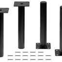 Seimneire 4pcs Furniture Legs, Black Metal Support Foot Heavy Duty Replacement Legs for Sofa TV Cabinet Coffee Table Bed Sideboards Cupboard Dresser - 7.5 Inch / 190mm