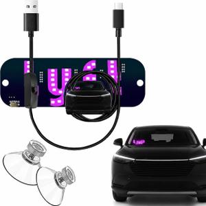 LED Sign for Car Windshield — Ultra Bright Taxi Rideshare Light, USB Plug & Play with Strong Suction Cup Mount, Lightweight Display Panel for Professional Drivers (Pink)