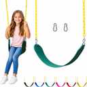 Jungle Gym Kingdom Swing for Outdoor Swing Set - Swing Seat Replacement Kit with Heavy Duty Chains - Backyard Swingset Playground Accessories for Kids - Green, 1 Pack