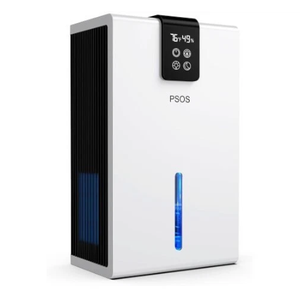 PSOS Dehumidifier, Dehumidifier for Home, 120 OZ Water Tank, 1000 sq.ft Dehumidifiers for Bathroom, Bedroom, Basement with Auto Shut Off, Humidity Monitoring, 7 Colors LED Light, White, PS-015G