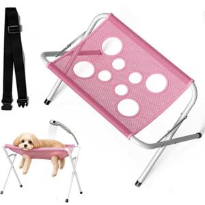 Dog Grooming Hammock with Stand, Pet Sling for Cats and Small Dogs(Pink)