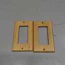 2PC Solid Wood Single Rocker Light Switch Plate 4.5" X 2.76" Bamboo Light Switch Cover Quality Raw Wooden Decorative Bedroom Kitchen Home Decor (Single Rocker)
