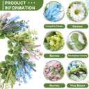 Wreaths for Front Door, 26 Inch Macaron Forsythia Floral Wreath | Summer Spring Door Wreath for All Seasons for Indoor Outdoor Home Wall Window Office Wedding Farmhouse Easter Decor (Macaron)
