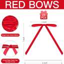 4 x Red Velvet Ribbon Christmas Bow 5 x 7 Inches Premade Red Bows for Christmas Tree Hanging Decorations Gift Wrapping Wreaths Crafts Outdoor Indoor Home Decor Wedding, Pack of 24