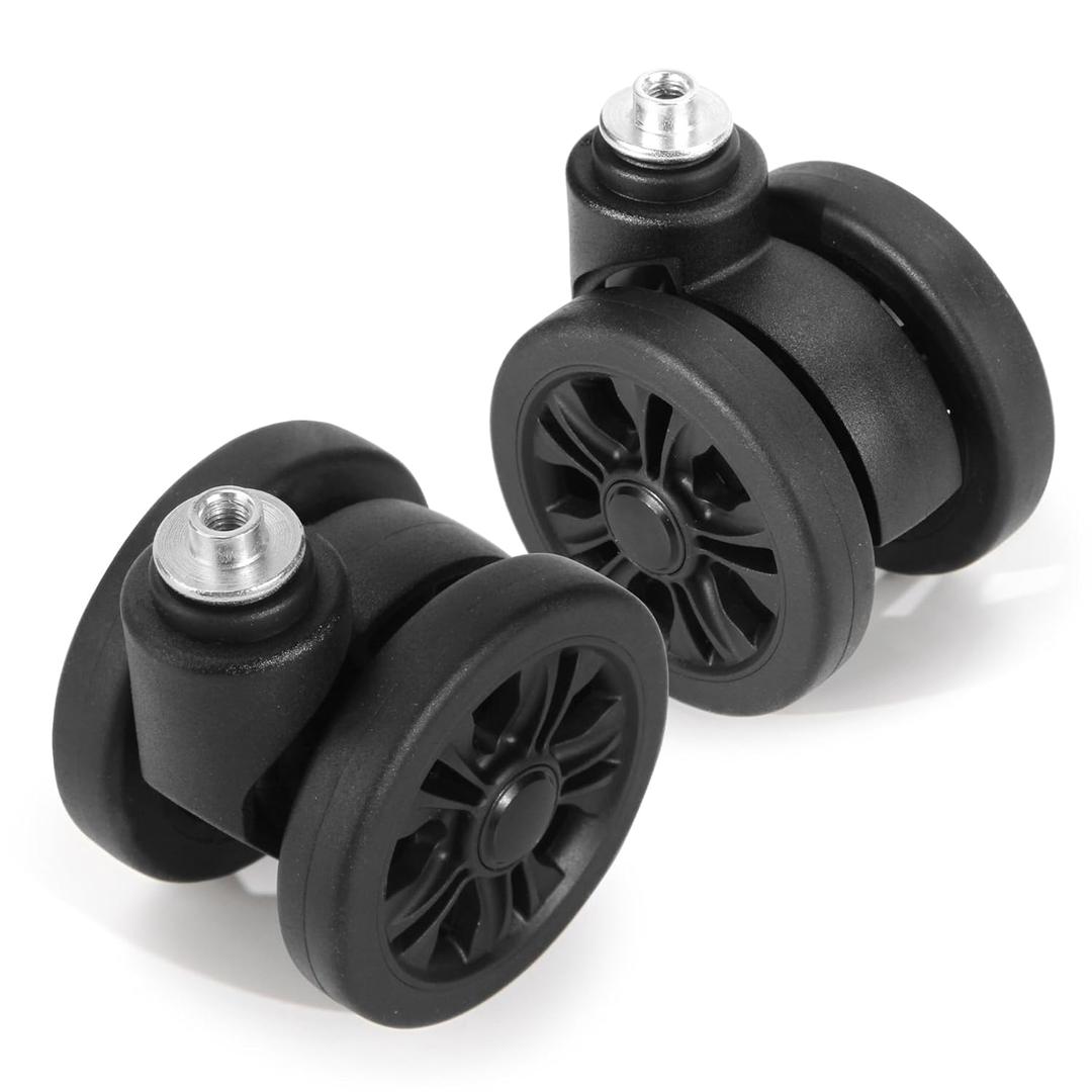 Domiella 2 Pack Luggage Replacement Wheels, Universal Suitcase Swivel Caster Wheels, Rubber Suitcase Trolley Wheels Repair Kit Luggage Wheels Replacement, OD 55 mm