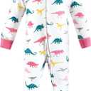 Hudson Baby Unisex Baby Cotton Sleep and Play (Pink, M)
