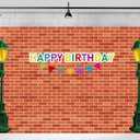 8x6ft Red Brick Wall Street Backdrop Cartoon Photography Backdrops Happy Birthday Party Background Party Decors Decorations Baby Shower Table Banner Background