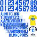 18 Sheets 216 Pieces 8 Inch Iron On Numbers T-Shirt 2 Inch Iron On Letters Patches Kit, 0 to 11 Iron-on Numbers A to Z Heat Transfer Letters for Jersey Football Baseball T-Shirts Team Name (Blue)