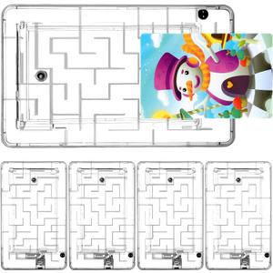 Skylety 5 Pcs Money Puzzle Box Plastic Puzzle Card Holder Fun Maze Intellectual Pinball Machine Game for Teens and Adults Birthday Party Favors(Clear)
